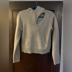 RTA - hand beaded gray sweatshirt with a cut out